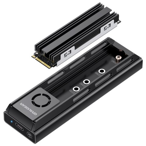GRAUGEAR G-M205-20G-F stacja dokująca do dysków twardych USB 3.2 Gen 2 (3.1 Gen 2) Type-C Czarny GRAUGEAR G-M205-20G-F stacja dokująca do dysków twardych USB 3.2 Gen 2 (3.1 Gen 2) Type-C Czarny