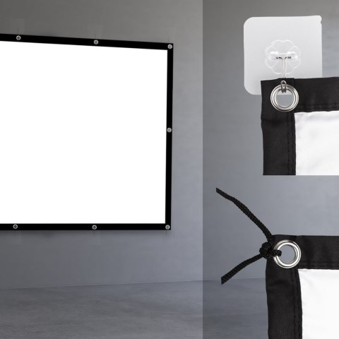 MACLEAN EKRAN PROJEKCYJNY 150", 330X187CM, OBRAMOWANIE 25MM 16:9, HACZYKI DO NACIĄGU MC-167