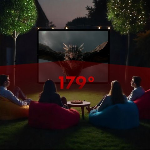 MACLEAN EKRAN PROJEKCYJNY 84", 175X131CM, , OBRAMOWANIE 25MM 4:3, HACZYKI DO NACIĄGU MC-166