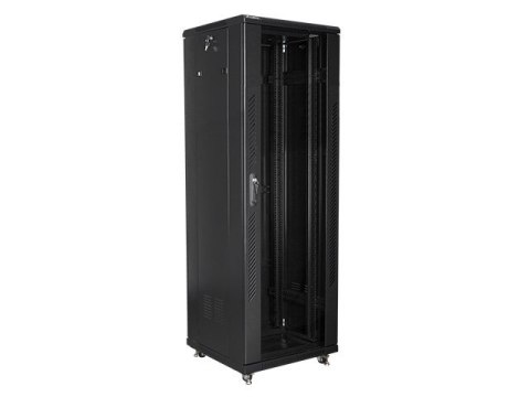 Szafy jednosekcyjna, zamykana na zamek Lanberg FF01-6637-12B (37U; 19'' / 600mm / 600 mm; stojąca; Pełne, Szklane; 800 kg; kolor Szafy jednosekcyjna, zamykana na zamek Lanberg FF01-6637-12B (37U; 19'' / 600mm / 600 mm; stojąca; Pełne, Szklane; 800 kg; kolor
