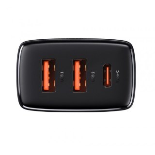 BASEUS ŁADOWARKA SIECIOWA 2XUSB, USB-C (CZARNA)