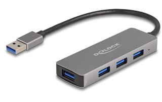 DeLOCK 4-portowy koncentrator USB 5 Gbps ze złączem USB Typu-A — z boku porty USB Typu-A