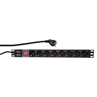 LogiLink PDU8C01 rozdzielacz zasilania PDU 8 x gniazdo sieciowe 1U Czarny