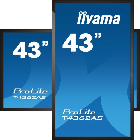 Płaski panel interaktywny Iiyama T4362AS-B1 - 108 cm (42.5") - IPS - 3840 x 2160 pikseli - 24/7 Płaski panel interaktywny Iiyama T4362AS-B1 - 108 cm (42.5") - IPS - 3840 x 2160 pikseli - 24/7