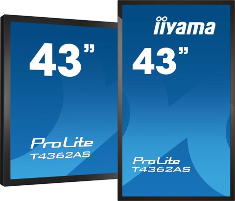 Płaski panel interaktywny Iiyama T4362AS-B1 - 108 cm (42.5") - IPS - 3840 x 2160 pikseli - 24/7 Płaski panel interaktywny Iiyama T4362AS-B1 - 108 cm (42.5") - IPS - 3840 x 2160 pikseli - 24/7