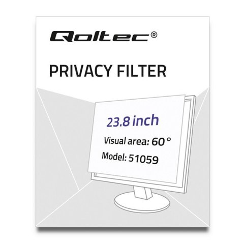 Qoltec 51059 Filtr prywatyzujący RODO 23.8" | 16:9 Qoltec 51059 Filtr prywatyzujący RODO 23.8" | 16:9