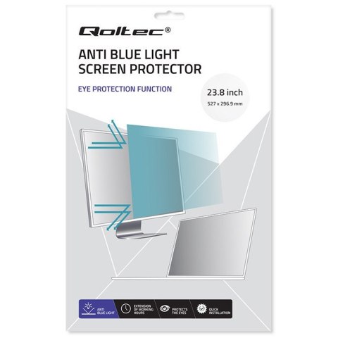 Qoltec Filtr światła niebieskiego 23.8" | 16:9 | Ochrona wzroku | Anti Glare | Matowy | na monitor Qoltec Filtr światła niebieskiego 23.8" | 16:9 | Ochrona wzroku | Anti Glare | Matowy | na monitor