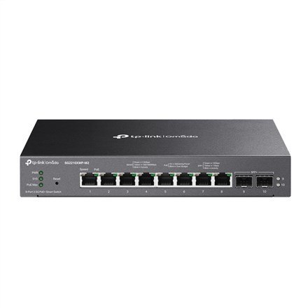 TP-Link Omada SG2210XMP-M2 łącza sieciowe Zarządzany L2/L2+ 2.5G Ethernet (100/1000/2500) Obsługa PoE Montaż na biurku/ścianie C TP-Link Omada SG2210XMP-M2 łącza sieciowe Zarządzany L2/L2+ 2.5G Ethernet (100/1000/2500) Obsługa PoE Montaż na biurku/ścianie C