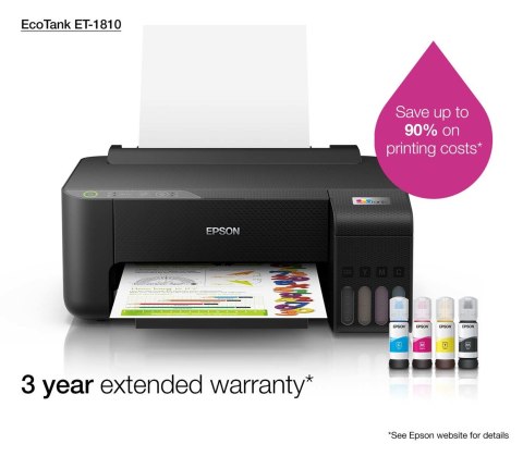 Drukarka Epson EcoTank ET-1810 atramentowa kolorowa Drukarka Epson EcoTank ET-1810 atramentowa kolorowa