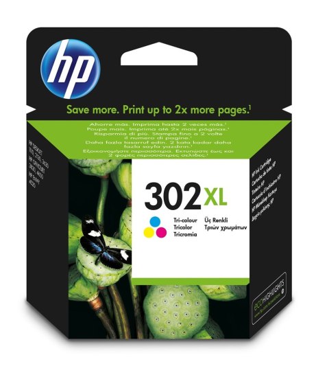 HP Oryginalny wkład atramentowy 302XL, trójkolorowy XL HP Oryginalny wkład atramentowy 302XL, trójkolorowy XL