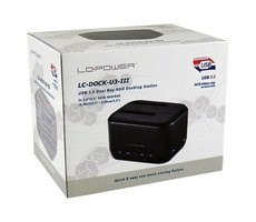 LC-Power LC-DOCK-U3-III stacja dokująca do dysków twardych USB 3.2 Gen 1 (3.1 Gen 1) Type micro-B Czarny
