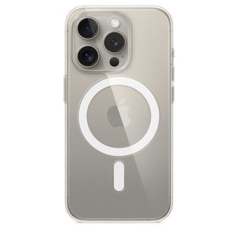 Apple - Obudowa tylna do telefonu komórkowego - Kompatybilna z MagSafe - Poliwęglan - Przezroczysta - do iPhone 15 Pro