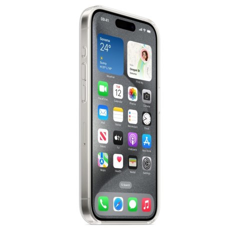 Apple - Obudowa tylna do telefonu komórkowego - Kompatybilna z MagSafe - Poliwęglan - Przezroczysta - do iPhone 15 Pro