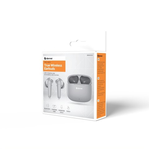 Denver TWE-48GR Zestaw słuchawkowy True Wireless Stereo (TWS) Douszny Połączenia/muzyka Bluetooth Szary Denver TWE-48GR Zestaw słuchawkowy True Wireless Stereo (TWS) Douszny Połączenia/muzyka Bluetooth Szary