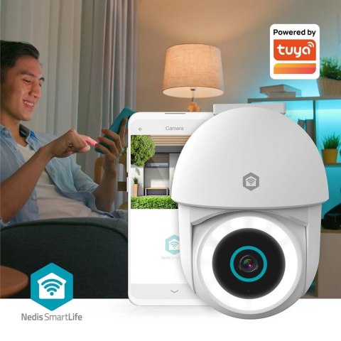 Kamera zewnętrzna Nedis Smartlife Wifi, IP65 czujnik ruchu, night vision, biały