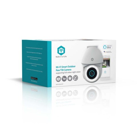 Kamera zewnętrzna Nedis Smartlife Wifi, IP65 czujnik ruchu, night vision, biały