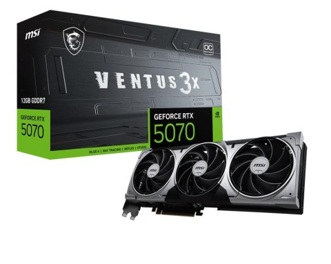 Karta graficzna MSI GeForce RTX 5070 12GB VENTUS 3X OC (V532-001R) Karta graficzna MSI GeForce RTX 5070 12GB VENTUS 3X OC (V532-001R)