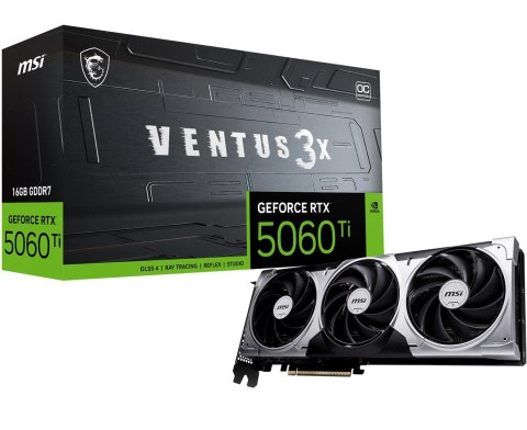 Karta graficzna VGA PCIE16 RTX5060TI 16GB/RTX5060TI 16G VENTUS 3X OC MSI Karta graficzna VGA PCIE16 RTX5060TI 16GB/RTX5060TI 16G VENTUS 3X OC MSI