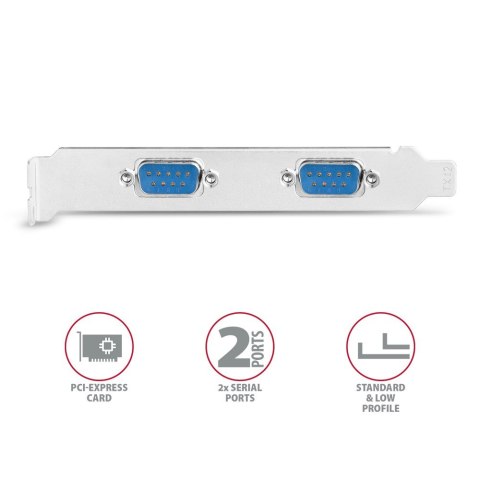 Axagon PCEA-S2N adapter Wewnętrzny RS-232 Axagon PCEA-S2N adapter Wewnętrzny RS-232
