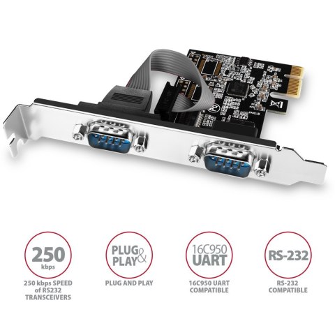 Axagon PCEA-S2N adapter Wewnętrzny RS-232 Axagon PCEA-S2N adapter Wewnętrzny RS-232