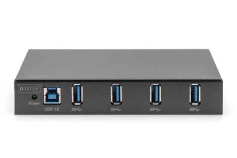 Hub/Koncentrator DIGITUS przemysłowy 4-portowy USB3.0 SuperSpeed aktywny metalowa konstrukcja szyna