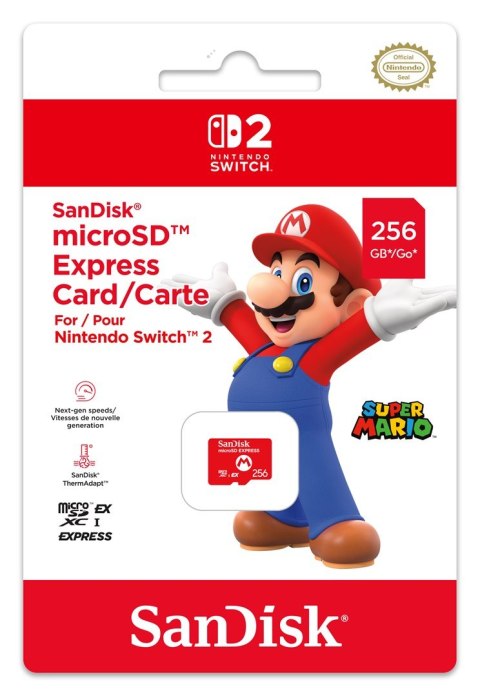 Karta Nintendo SanDisk microSD Express do Switch 2, 256 GB, MicroSDXC, czerwona Karta Nintendo SanDisk microSD Express do Switch 2, 256 GB, MicroSDXC, czerwona