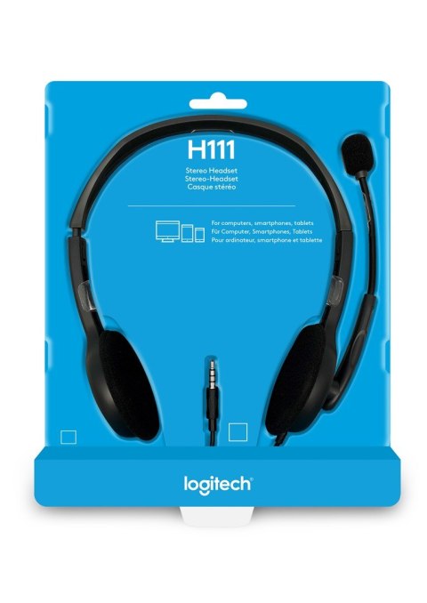 Logitech H111 Zestaw słuchawkowy Przewodowa Opaska na głowę Biuro/centrum telefoniczne Szary Logitech H111 Zestaw słuchawkowy Przewodowa Opaska na głowę Biuro/centrum telefoniczne Szary