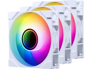 Wentylator PHANTEKS M25 Gen2 PWM D-RGB, 3-pak - odwrotne ostrze, 120mm, biały