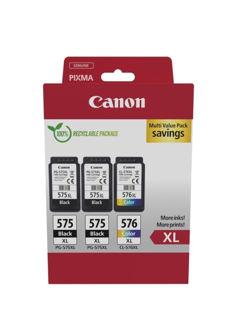 Canon 5437C004 nabój z tuszem 3 szt. Oryginalny Wysoka (XL) wydajność Czarny, Cyjan, Purpurowy, Żółty