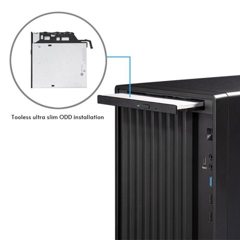 Chieftec Midi Tower BS-20B-OP, Schwarz o.NT Czarny