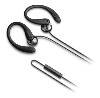Philips TAA1105BK/00 słuchawki/zestaw słuchawkowy Przewodowa Nauszny, Douszny Sport Czarny