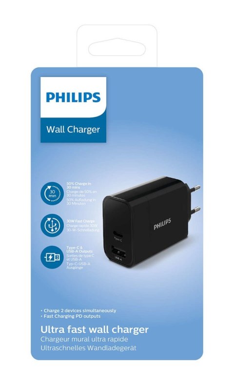 Podwójna ładowarka USB o dużej mocy PD 1 USB-A USB C DLP2621/12 Podwójna ładowarka USB o dużej mocy PD 1 USB-A USB C DLP2621/12