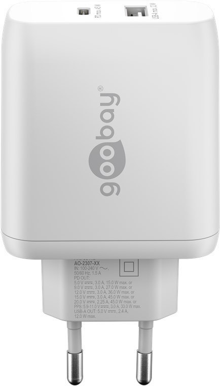 Goobay 65412 ładowarka do urządzeń przenośnych Słuchawki, Laptop, Smartfon, Tablet Biały Prąd przemienny Wewnętrzna Goobay 65412 ładowarka do urządzeń przenośnych Słuchawki, Laptop, Smartfon, Tablet Biały Prąd przemienny Wewnętrzna
