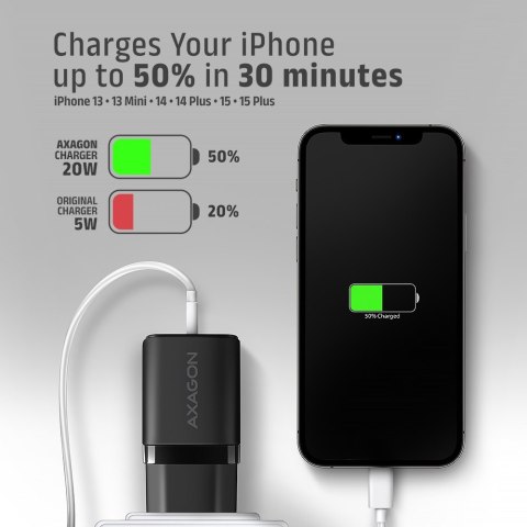 MOBILE CHARGER WALL USB 20W/2PORT BLACK ACU-PQ20 AXAGON MOBILE CHARGER WALL USB 20W/2PORT BLACK ACU-PQ20 AXAGON