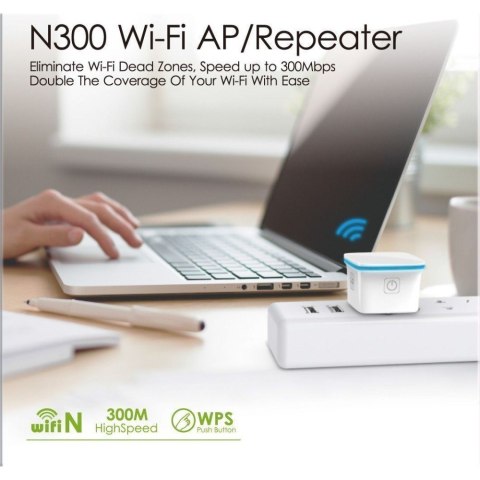Techly I-WL-REPEATER7 przedłużacz sieciowy Wzmacniacz sieciowy Biały 10, 100 Mbit/s Techly I-WL-REPEATER7 przedłużacz sieciowy Wzmacniacz sieciowy Biały 10, 100 Mbit/s