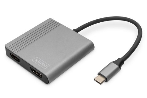 Kabel adapter graficzny USB Typ C na 2x HDMI 4K 60Hz UHD 0,2m Kabel adapter graficzny USB Typ C na 2x HDMI 4K 60Hz UHD 0,2m