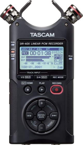 Tascam DR-40X - przenośny rejestrator cyfrowy z interfejsem USB, zapisujący 2 x stereo
