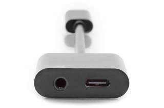 Kabel USB Typ C MiniJack 3.5mm + USB C czarny 20cm USB 3.1Gen.2 SuperSpeed+ 10Gbps