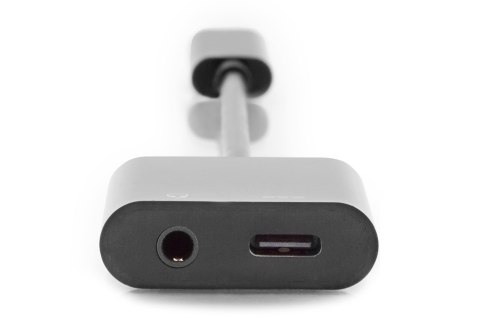 Kabel USB Typ C MiniJack 3.5mm + USB C czarny 20cm USB 3.1Gen.2 SuperSpeed+ 10Gbps