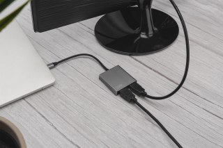 Kabel adapter graficzny USB Typ C na 2x HDMI 4K 60Hz UHD 0,2m