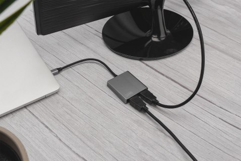 Kabel adapter graficzny USB Typ C na 2x HDMI 4K 60Hz UHD 0,2m Kabel adapter graficzny USB Typ C na 2x HDMI 4K 60Hz UHD 0,2m