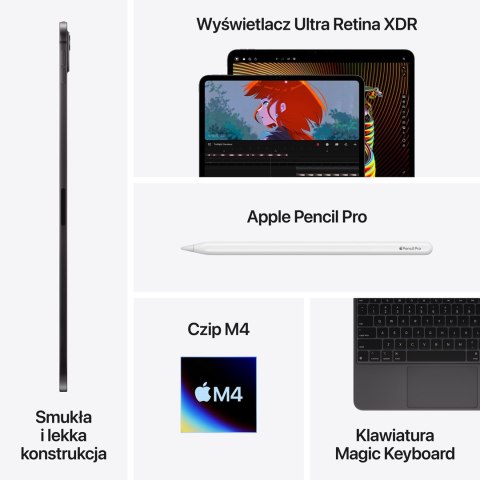 Apple iPad Pro Apple M 2 TB 33 cm (13") 16 GB Wi-Fi 6E (802.11ax) iPadOS 17 Czarny Apple iPad Pro Apple M 2 TB 33 cm (13") 16 GB Wi-Fi 6E (802.11ax) iPadOS 17 Czarny