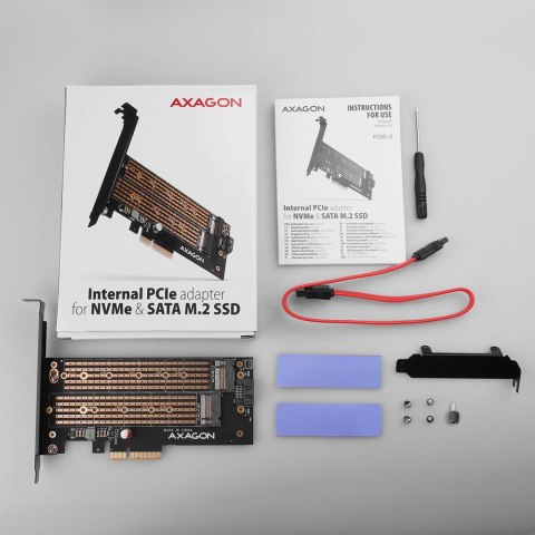 SSD ACC ADAPTER NVME/SATA/M.2/SP&LP PCEM2-D AXAGON