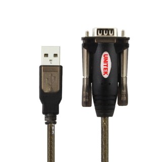 UNITEK Y-105A kabel równoległy Czarny 1,5 m USB Typu-A DB-9