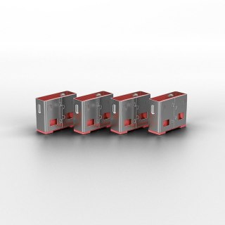Lindy 40460 bloker portów Blokada portu USB Typu-A Różowy Kopolimer akrylonitrylo-butadieno-styrenowy (ABS) 10 szt.