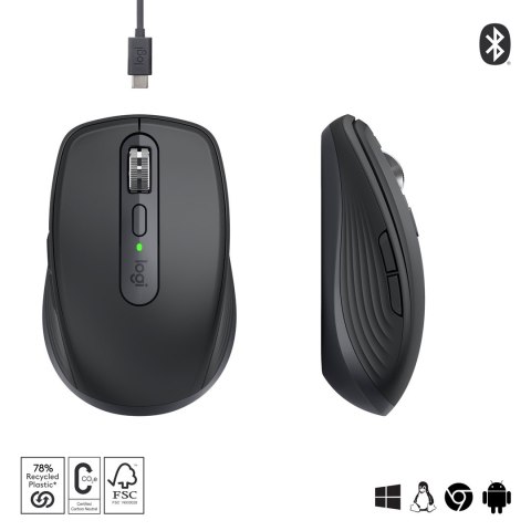 Logitech MX Anywhere 3S myszka Po prawej stronie RF Wireless + Bluetooth Laser 8000 DPI Logitech MX Anywhere 3S myszka Po prawej stronie RF Wireless + Bluetooth Laser 8000 DPI