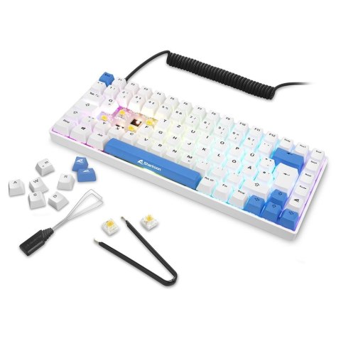 SKILLER SGK50 S3 PBT WHITE/HOT-SWAP/75 LAYOUT/SPIRALCAB