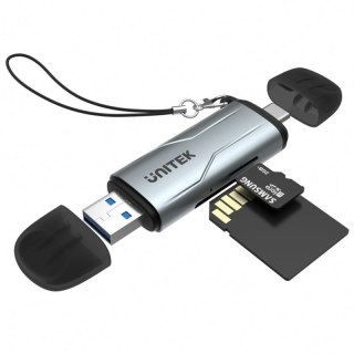 UNITEK R1010A czytnik kart USB 3.2 Gen 1 (3.1 Gen 1) Type-A/Type-C Szary