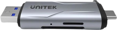 UNITEK R1010A czytnik kart USB 3.2 Gen 1 (3.1 Gen 1) Type-A/Type-C Szary