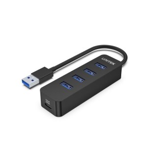 UNITEK uHUB Q4 USB 3.2 Gen 1 (3.1 Gen 1) Type-A 5000 Mbit/s Czarny